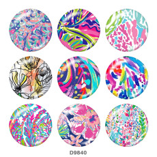 20MM   pattern  Print   glass  snaps buttons