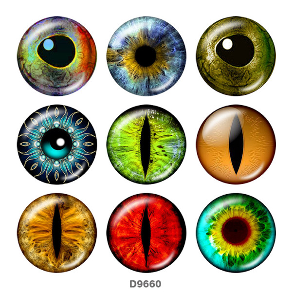 20MM   pattern  eye  Print   glass  snaps buttons