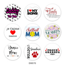 20MM  Ribbon  MOM   Print   glass  snaps buttons