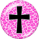 20MM  Cross  Faith  Print   glass  snaps buttons