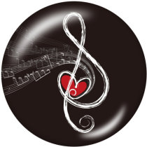 20MM  Music   Print   glass  snaps buttons