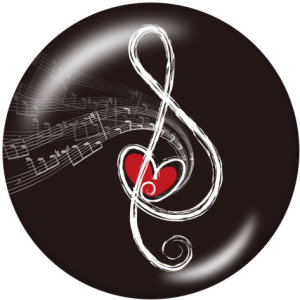 20MM  Music   Print   glass  snaps buttons