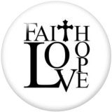 20MM  Cross  Faith  Print   glass  snaps buttons