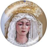 20MM  Cross  Faith  Print   glass  snaps buttons