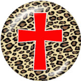 20MM  Cross  Faith  Print   glass  snaps buttons