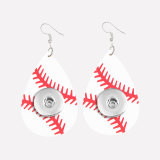 Ball games Leather snap earring fit 20MM snaps style jewelry Drop shape