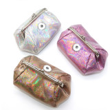 High capacity Laser flash Snaps coin purse Storage bag Clutch bag fit 18mm snap button jewelry