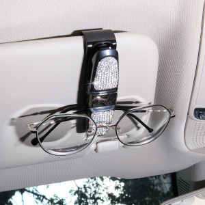 Car rotating car glasses holder, car card holder, bill holder, diamond-studded glasses holder