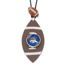 Team logo sport necklace with glass buckle Necklace with chain adjustable  fit 20MM chunks snaps jewelry