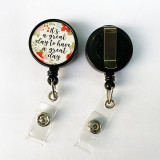 Colored flowers Epoxy easy pull buckle Easy pull retractable ID buckle badge buckle