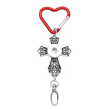 Love heart shape Keychain Multifunctional hook Document hook Car Bag hook fit 18&20MM snap button jewelry