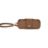 16.5*7CM Fashionable PVC double-sided leather glasses protective cover, portable leather mirror clip, hanging neck glasses bag, anti-lost glasses protective cover