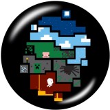 20MM   Game  Print   glass  snaps buttons