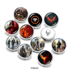 20MM   Game  Print   glass  snaps buttons