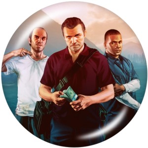 20MM   Game  Print   glass  snaps buttons