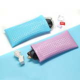 18*9CM Sunglasses bag PU leather bullet mouth portable waterproof glasses bag storage