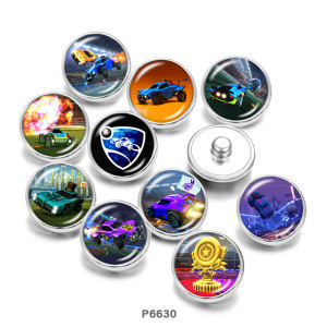 20MM   Game  Print   glass  snaps buttons