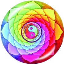 20MM  Tai Chi Print   glass  snaps buttons