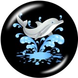 20MM   Cat  Dog   dolphin   Print   glass  snaps buttons
