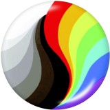 20MM  Tai Chi Print   glass  snaps buttons