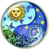 20MM  Tai Chi Print   glass  snaps buttons