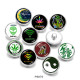 20MM Tai Chi  Print   glass  snaps buttons