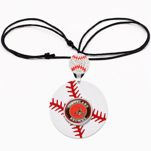 Team logo sport necklace with glass buckle Necklace with chain adjustable  fit 20MM chunks snaps jewelry