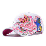 Flower butterfly summer sunscreen breathable cap fit 18mm snap button beige snap button jewelry