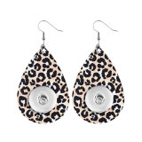 Leopard Leather snap earring fit 20MM snaps style jewelry  earrings for women