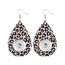 Leopard Leather snap earring fit 20MM snaps style jewelry  earrings for women