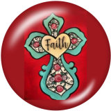20MM  Cross   MOM  Print   glass  snaps buttons