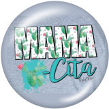 20MM  Cross   MOM  Print   glass  snaps buttons