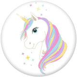 20MM   Unicorn  Print   glass  snaps buttons