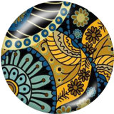 20MM Bohemia Pattern Print glass  snaps buttons