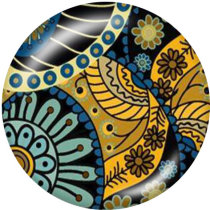 20MM Bohemia Pattern Print glass  snaps buttons