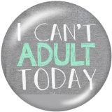 20MM   Dog words   Print   glass  snaps buttons
