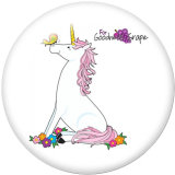 20MM  Unicorn   Print   glass  snaps buttons
