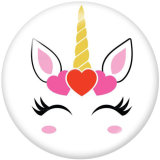20MM   Unicorn  Print   glass  snaps buttons