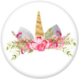 20MM   Unicorn  Print   glass  snaps buttons