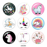 20MM  Unicorn   Print   glass  snaps buttons