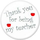 20MM   words  Apple  Print   glass  snaps buttons
