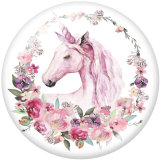 20MM   Unicorn  Print   glass  snaps buttons