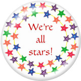 20MM   words  Apple  Print   glass  snaps buttons