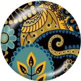 20MM Bohemia Pattern Print glass  snaps buttons