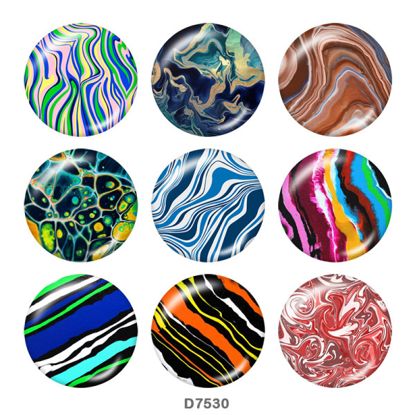 20MM   Pattern  Print   glass  snaps buttons
