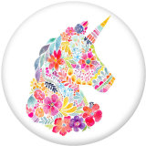 20MM  Unicorn   Print   glass  snaps buttons