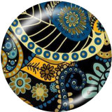 20MM Bohemia Pattern Print glass  snaps buttons