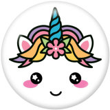 20MM   Unicorn  Print   glass  snaps buttons
