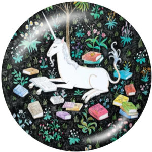20MM  Unicorn   Print   glass  snaps buttons