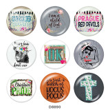 20MM  Cross   Print   glass  snaps buttons